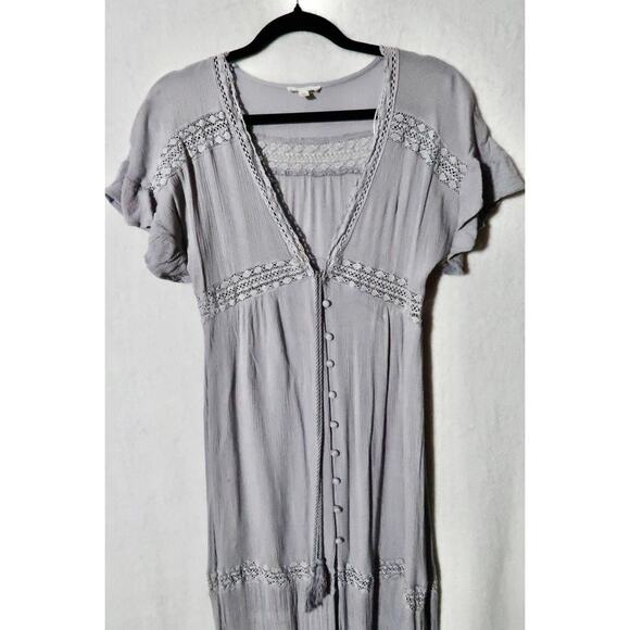 Cotton Candy LA button down maxi dress blue size Large - Picture 3 of 6